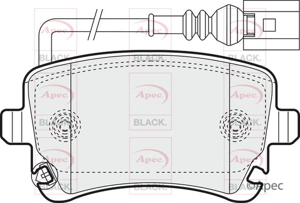 APEC PAD1352B - Комплект спирачно феродо, дискови спирачки vvparts.bg