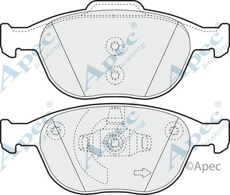 APEC PAD1326 - Комплект спирачно феродо, дискови спирачки vvparts.bg