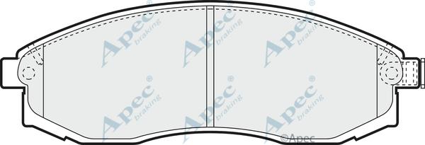 APEC PAD1219 - Комплект спирачно феродо, дискови спирачки vvparts.bg