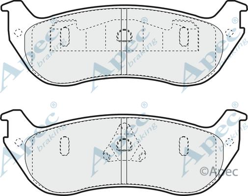 APEC PAD1211 - Комплект спирачно феродо, дискови спирачки vvparts.bg