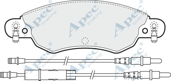 APEC PAD1281 - Комплект спирачно феродо, дискови спирачки vvparts.bg