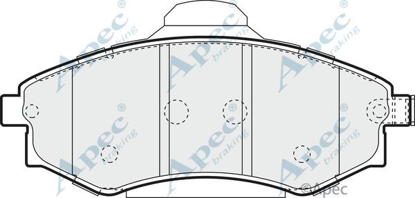 APEC PAD1288 - Комплект спирачно феродо, дискови спирачки vvparts.bg