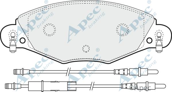 APEC PAD1283 - Комплект спирачно феродо, дискови спирачки vvparts.bg
