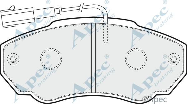 APEC PAD1239 - Комплект спирачно феродо, дискови спирачки vvparts.bg