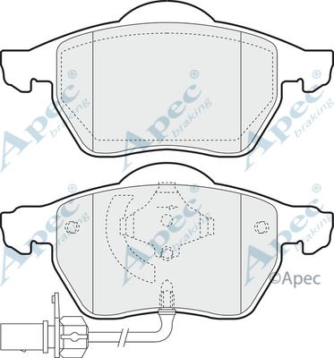 APEC PAD1234 - Комплект спирачно феродо, дискови спирачки vvparts.bg