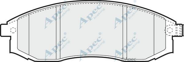 APEC PAD1228 - Комплект спирачно феродо, дискови спирачки vvparts.bg