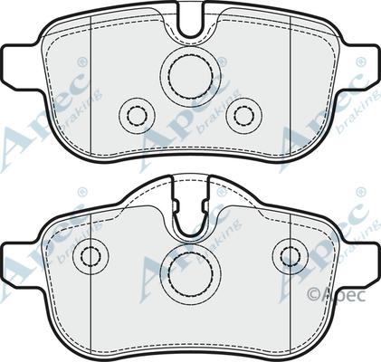 APEC PAD1740 - Комплект спирачно феродо, дискови спирачки vvparts.bg