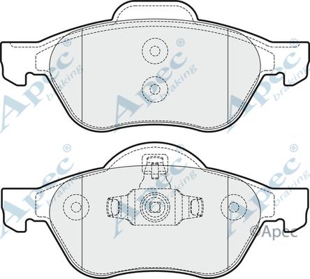 APEC PAD1714 - Комплект спирачно феродо, дискови спирачки vvparts.bg