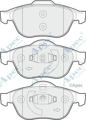 APEC PAD1715 - Комплект спирачно феродо, дискови спирачки vvparts.bg