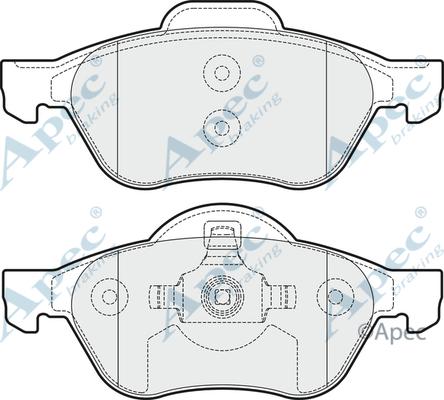 APEC PAD1716 - Комплект спирачно феродо, дискови спирачки vvparts.bg