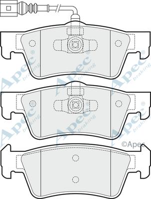 APEC PAD1727 - Комплект спирачно феродо, дискови спирачки vvparts.bg