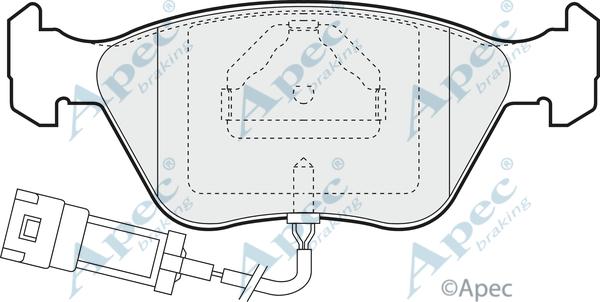 APEC PAD846 - Комплект спирачно феродо, дискови спирачки vvparts.bg