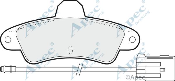 APEC PAD807 - Комплект спирачно феродо, дискови спирачки vvparts.bg