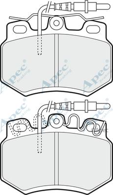 APEC PAD828 - Комплект спирачно феродо, дискови спирачки vvparts.bg