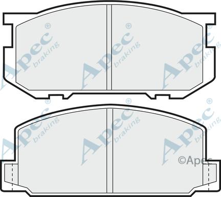 APEC PAD348 - Комплект спирачно феродо, дискови спирачки vvparts.bg