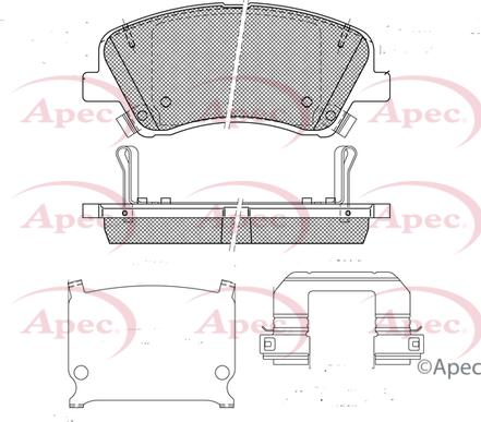 APEC PAD2634 - Комплект спирачно феродо, дискови спирачки vvparts.bg