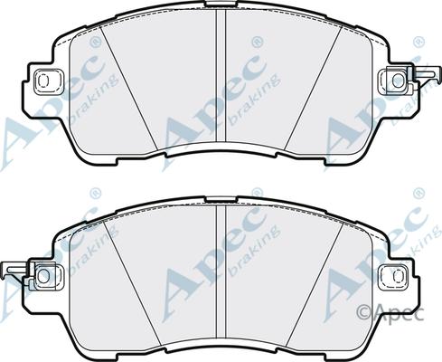 APEC PAD2082 - Комплект спирачно феродо, дискови спирачки vvparts.bg