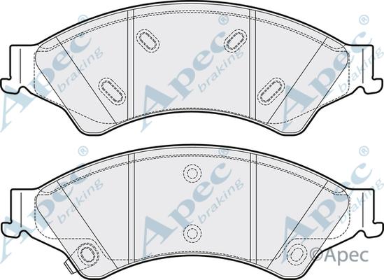 APEC PAD2038 - Комплект спирачно феродо, дискови спирачки vvparts.bg