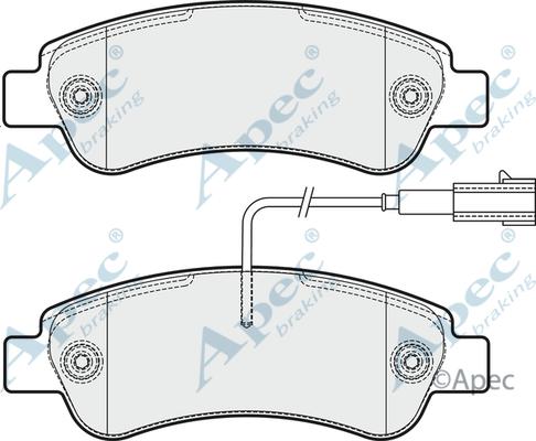 APEC PAD2037 - Комплект спирачно феродо, дискови спирачки vvparts.bg