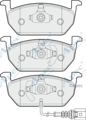 APEC PAD2028 - Комплект спирачно феродо, дискови спирачки vvparts.bg