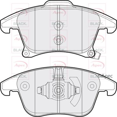 APEC PAD2070B - Комплект спирачно феродо, дискови спирачки vvparts.bg