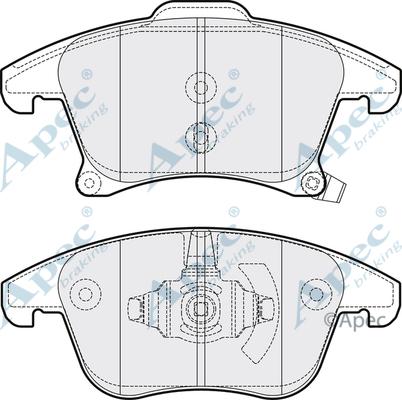 APEC PAD2070 - Комплект спирачно феродо, дискови спирачки vvparts.bg