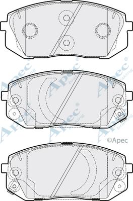 APEC PAD2193 - Комплект спирачно феродо, дискови спирачки vvparts.bg