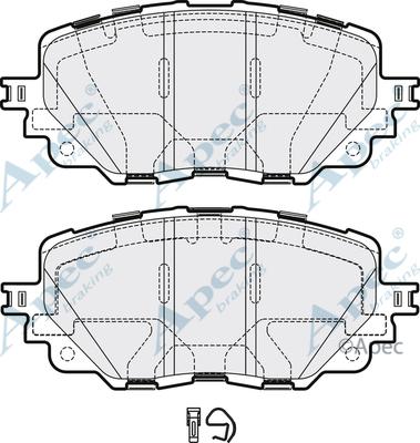 APEC PAD2141 - Комплект спирачно феродо, дискови спирачки vvparts.bg