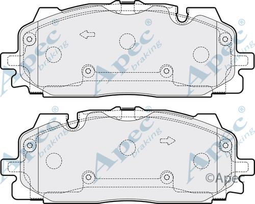 APEC PAD2162B - Комплект спирачно феродо, дискови спирачки vvparts.bg