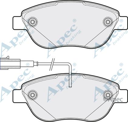 APEC PAD2109 - Комплект спирачно феродо, дискови спирачки vvparts.bg