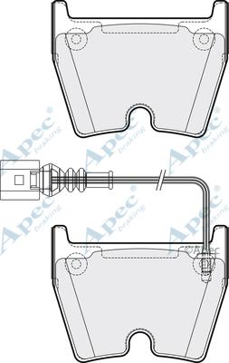 APEC PAD2121B - Комплект спирачно феродо, дискови спирачки vvparts.bg