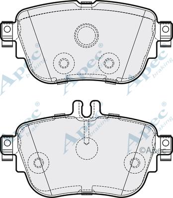 APEC PAD2174 - Комплект спирачно феродо, дискови спирачки vvparts.bg