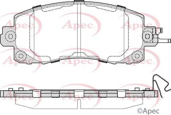 APEC PAD2398 - Комплект спирачно феродо, дискови спирачки vvparts.bg