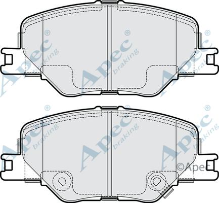 APEC PAD2253 - Комплект спирачно феродо, дискови спирачки vvparts.bg