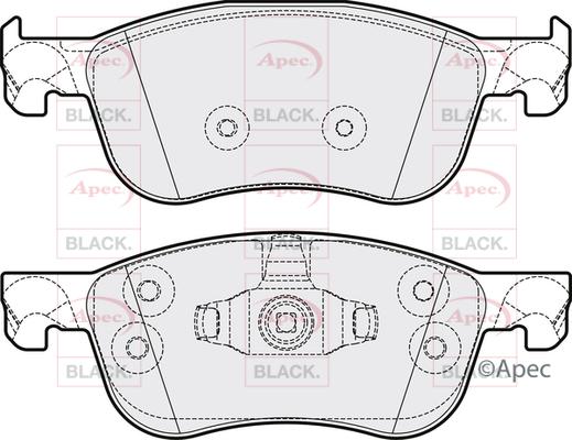 APEC PAD2207B - Комплект спирачно феродо, дискови спирачки vvparts.bg