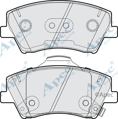 APEC PAD2226 - Комплект спирачно феродо, дискови спирачки vvparts.bg