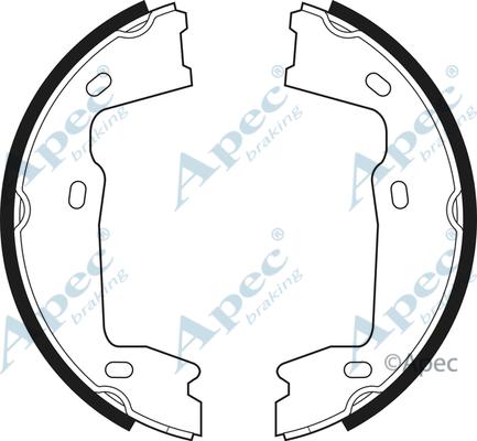 APEC SHU467 - Комплект спирачна челюст, ръчна спирачка vvparts.bg