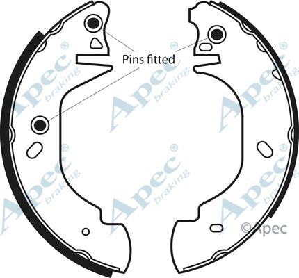 APEC SHU502 - Комплект спирачна челюст vvparts.bg