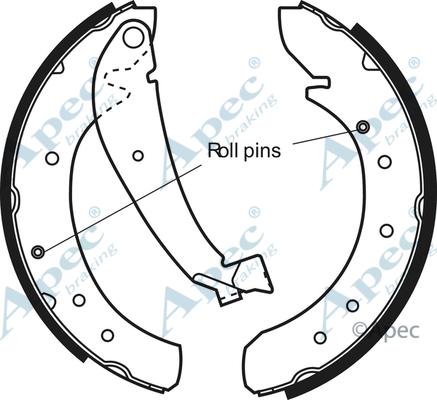 APEC SHU538 - Комплект спирачна челюст vvparts.bg