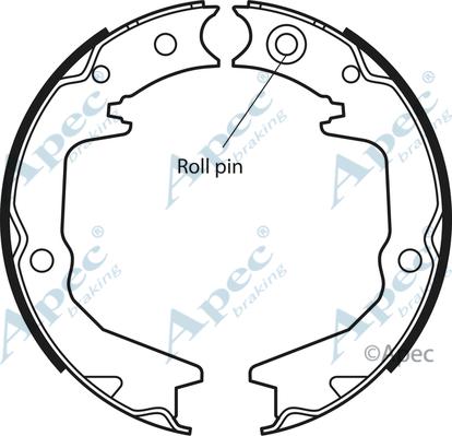 APEC SHU651 - Комплект спирачна челюст, ръчна спирачка vvparts.bg