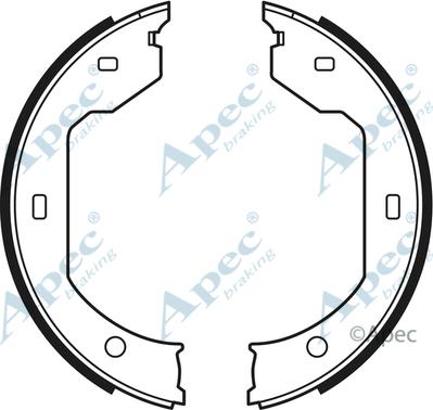 APEC SHU666 - Комплект спирачна челюст, ръчна спирачка vvparts.bg