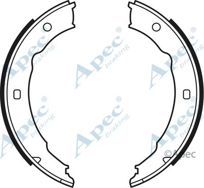 APEC SHU610 - Комплект спирачна челюст, ръчна спирачка vvparts.bg