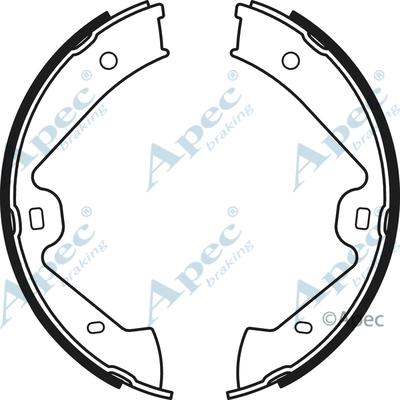 APEC SHU802 - Комплект спирачна челюст, ръчна спирачка vvparts.bg