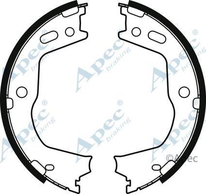 APEC SHU816 - Комплект спирачна челюст, ръчна спирачка vvparts.bg