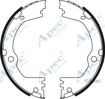 APEC SHU833 - Комплект спирачна челюст, ръчна спирачка vvparts.bg