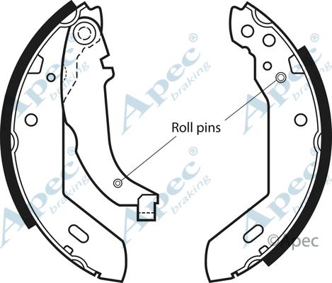 APEC SHU365 - Комплект спирачна челюст vvparts.bg