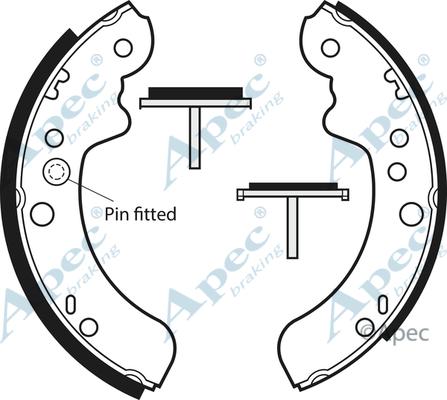 APEC SHU386 - Комплект спирачна челюст vvparts.bg