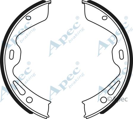 APEC SHU790 - Комплект спирачна челюст, ръчна спирачка vvparts.bg