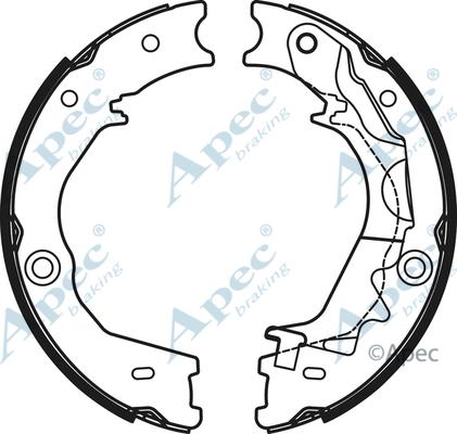 APEC SHU797 - Комплект спирачна челюст, ръчна спирачка vvparts.bg