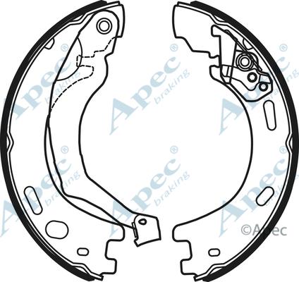 APEC SHU724 - Комплект спирачна челюст, ръчна спирачка vvparts.bg